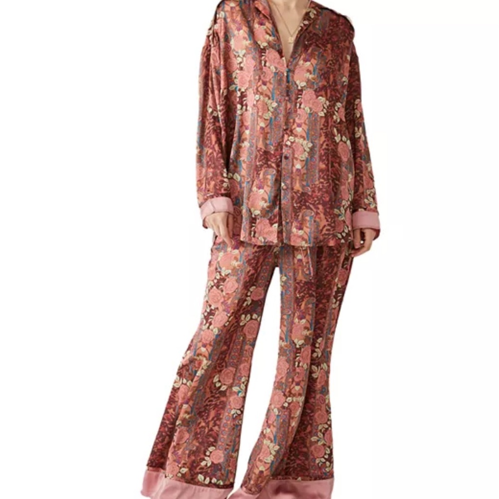 Free People Animal Print Long Sleeve Dress - Brown and Rust - Picture 2 of 8